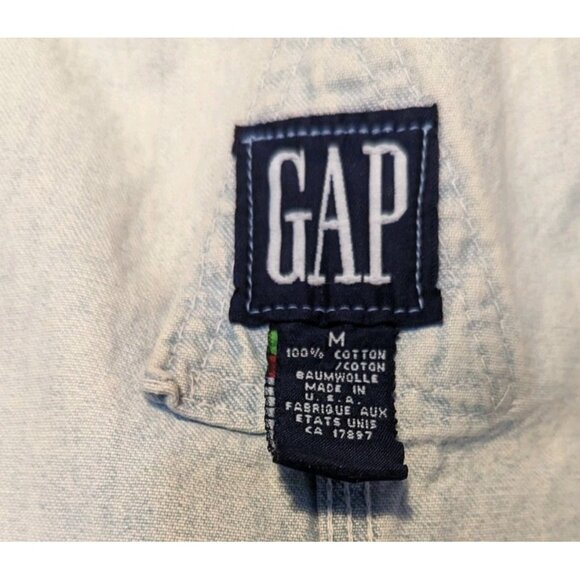 VTG GAP Overalls Mens Large Denim Paint Grunge Work Hippie Y2K Boho Jean Relaxed - Picture 4 of 14